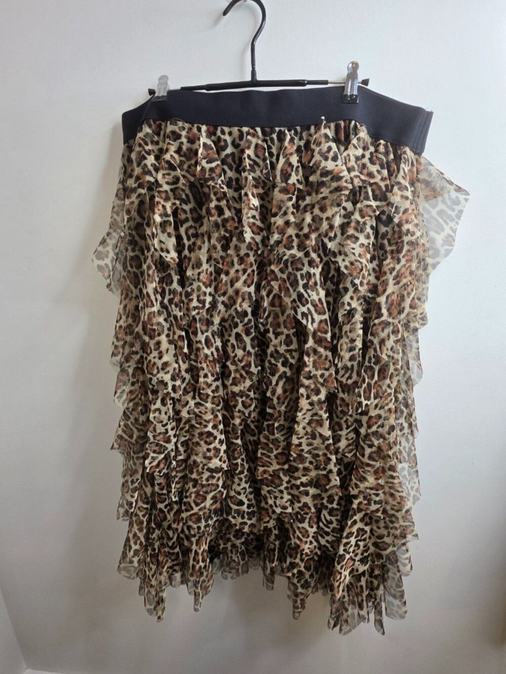 Cato Leopard Print Ruffle Skirt Women’s 22/24W Plus Size Tiered Mesh